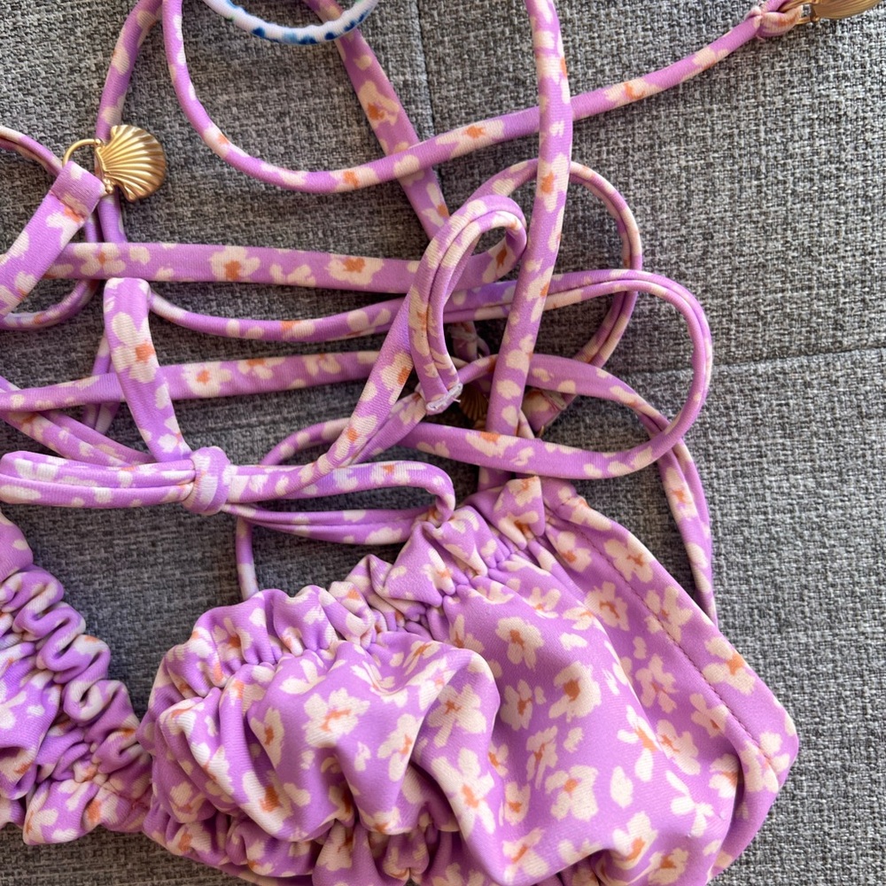 Kulani Kinis purple Floral Bikini top only - Picture 4 of 5